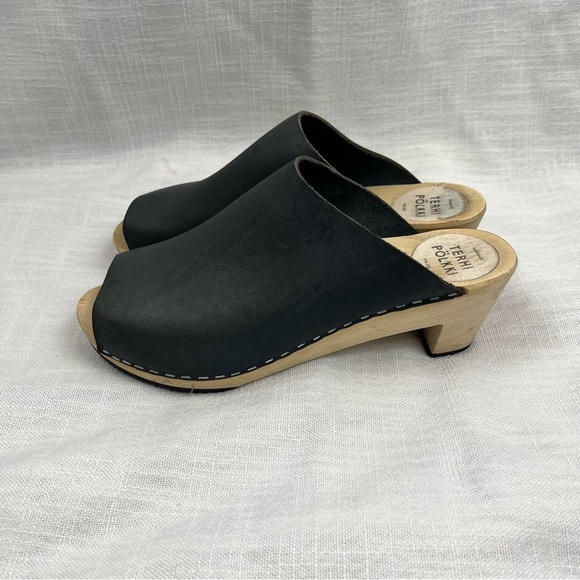 Anthropologie Peep Toe Leather Clogs by Terhi Polkki - Picture 2 of 8